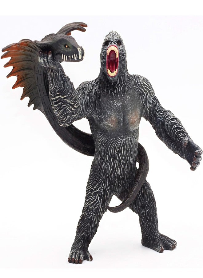 Higherbros Gorilla Toy Model, Black Gorilla with Snake Action Figures, Wildlife Toys Set for Kids Gift, Play or Decor. - Image 1